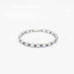 Natural Aquamarine 925 Sterling Silver Bracelet with Ruby Accents - Image 5