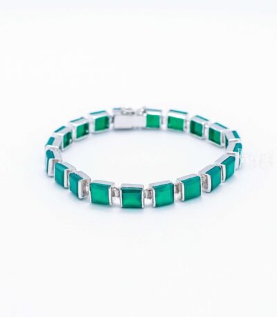 Green Onyx Silver Bracelet