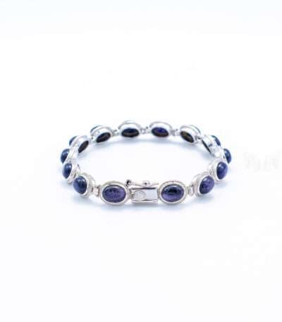 Blue Sunstone Silver Bracelet