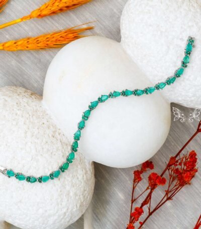 Pear-Cut Natural Emerald Bracelet