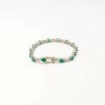Artisanal Green Oval Emerald Bracelet | Hallmarked 925 Silver - Image 2