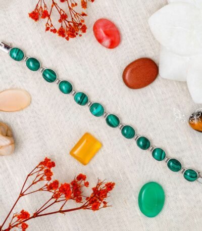 Silver malachite Bracelet