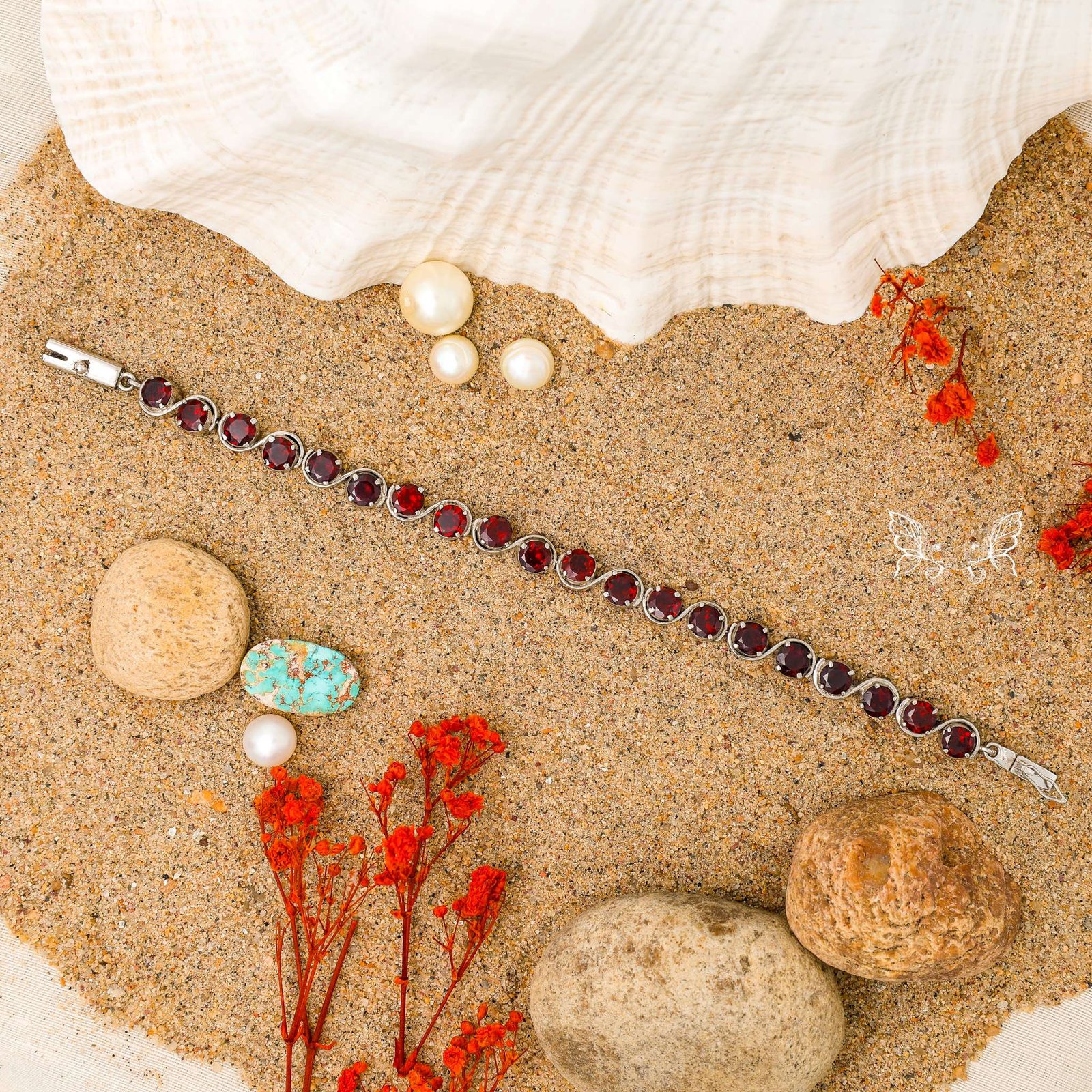 _82A1469 Garnet Tennis Bracelet