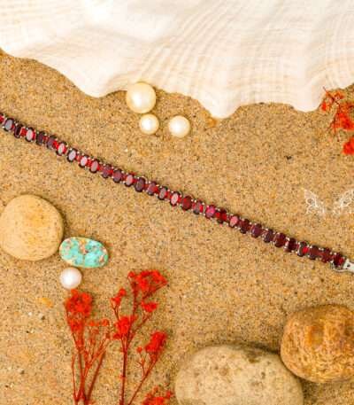 Oval Garnet Bracelet