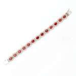 Garnet Silver Bracelet