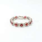 Garnet Silver Bracelet