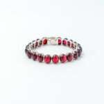 Garnet Silver Bracelet