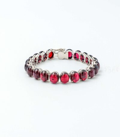 Garnet Silver Bracelet