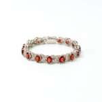 Garnet Silver Bracelet