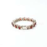 Garnet Silver Bracelet