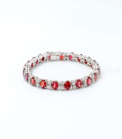 Garnet Silver Bracelet