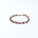Alternating Oval & Emerald Cut Natural Garnet Bracelet in 92.5 Sterling Silver, Handcrafted Red Gemstone Bracelet, January Birthstone Jewelry - Image 5