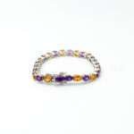 Crafted Elegant in 92.5 Sterling Silver Citrine & Amethyst Bracelet - Image 2