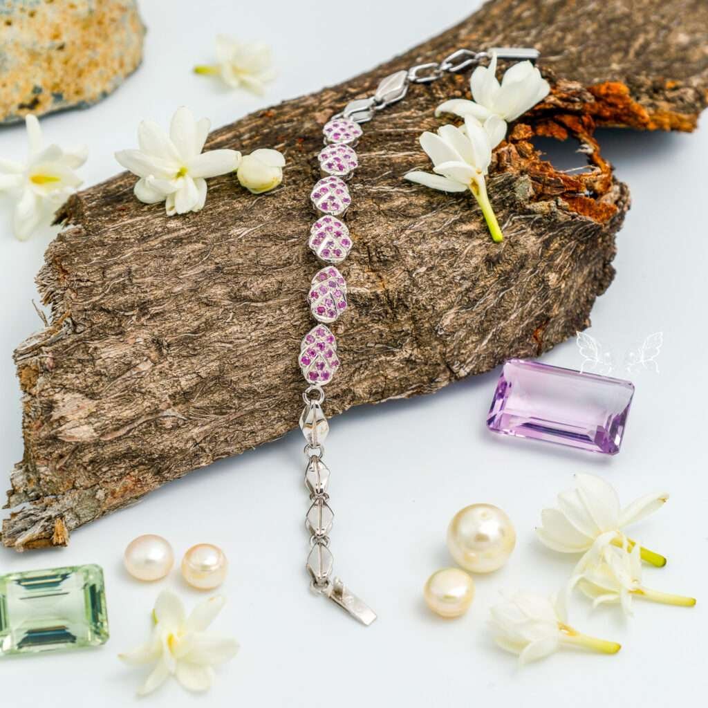 Silver Ruby Bracelet