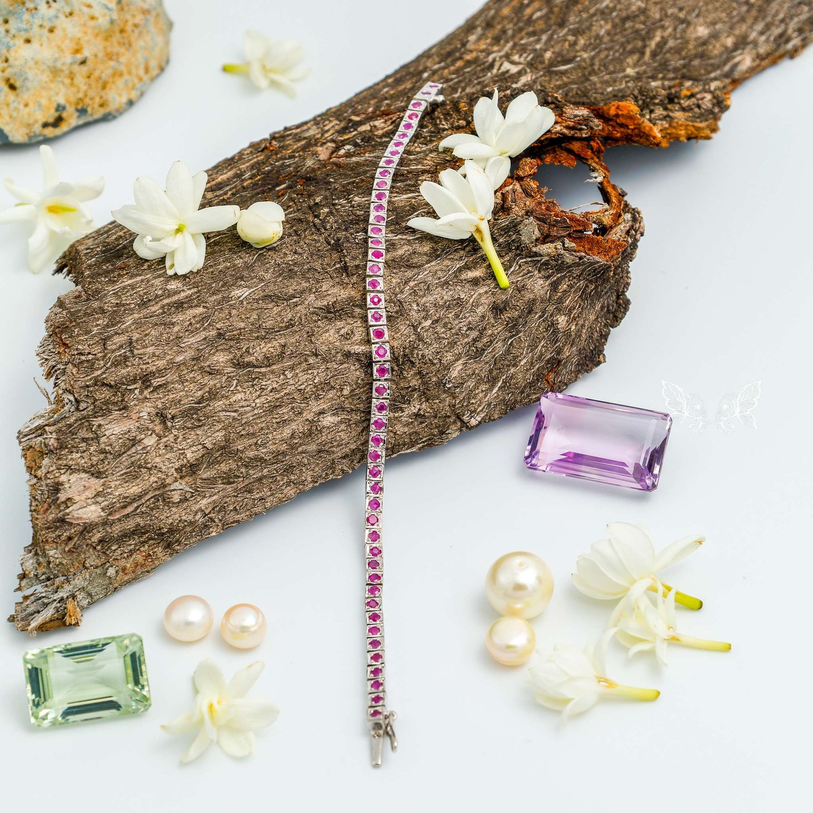 _82A2042 Ruby Silver Bracelet