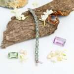 Natural emerald Silver Bracelet