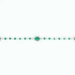 Authentic Indian Emerald Tennis Bracelet With Diamond Silver Gemstone Bracelet - Image 2