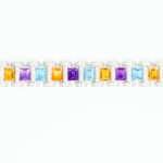 Blue Topaz, Citrine & Amethyst 92.5 Sterling Silver Halo Bracelet
