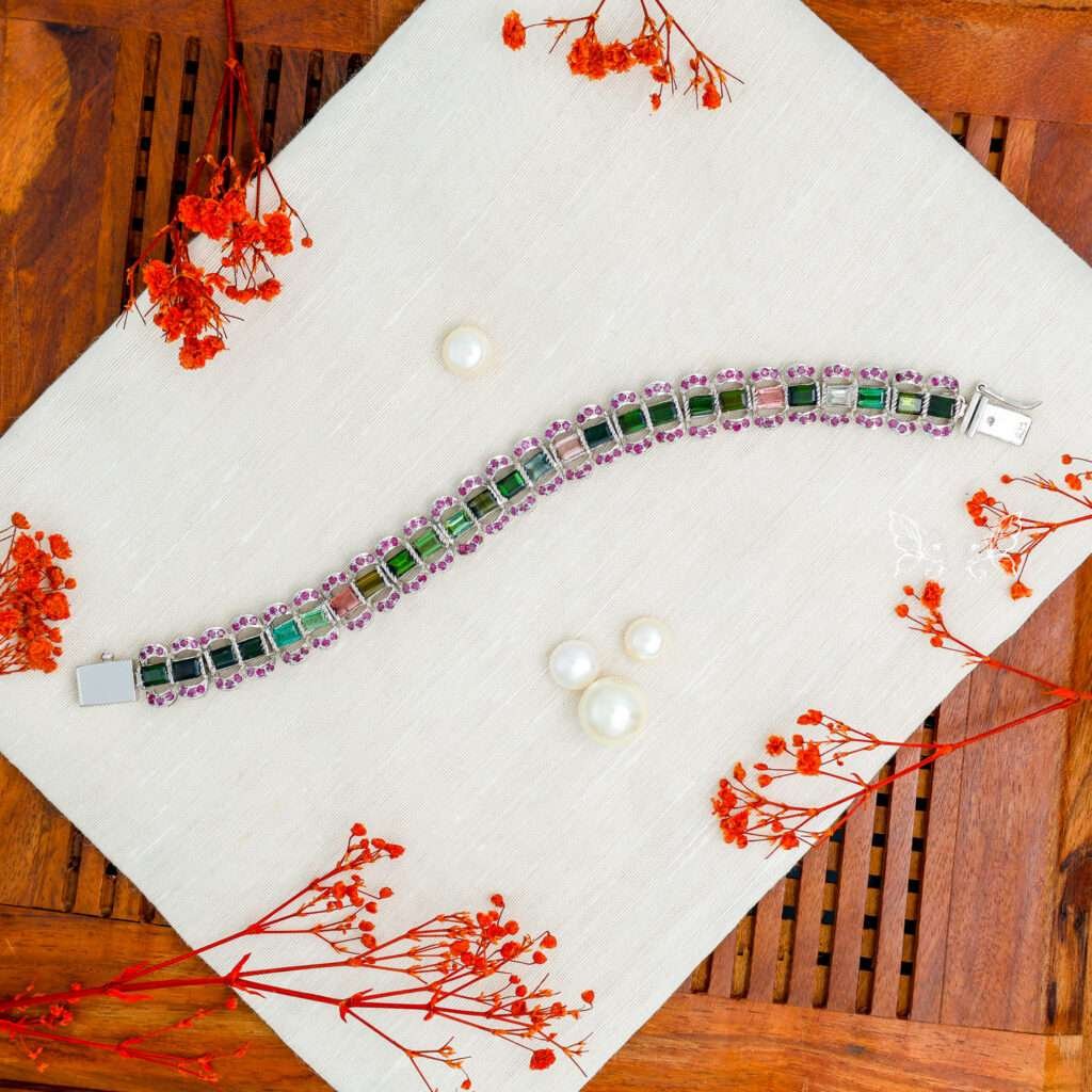 tourmaline silver bracelet