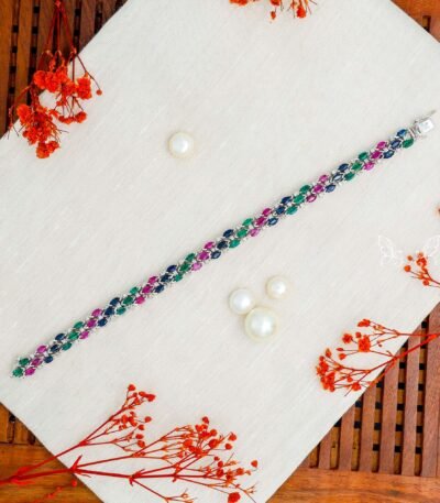 Bracelet with Ruby Sapphire Emerald