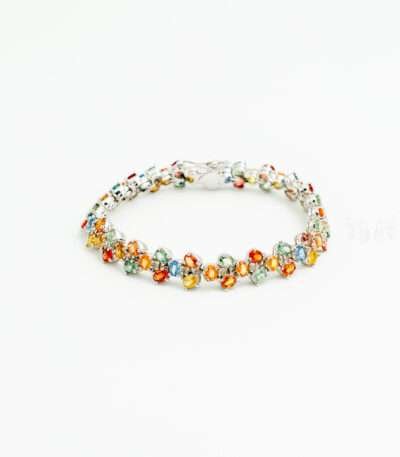 Sapphire & Diamond Silver Tennis Bracelet