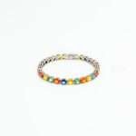 Multi-Sapphire & Diamond 925 Silver Bracelet