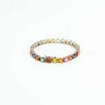Multi-Sapphire & Diamond 925 Silver Bracelet