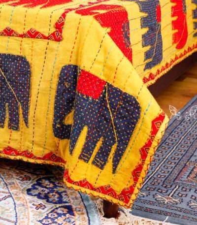 Appliqué Work Bed Cover