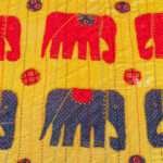 Hand Stitched Kantha Ajrakh Applique Work Bed Cover – Handmade Cotton Patchwork Bedspread, King Size 90 × 108 Inches - Image 6