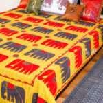 Hand Stitched Kantha Ajrakh Applique Work Bed Cover – Handmade Cotton Patchwork Bedspread, King Size 90 × 108 Inches - Image 5