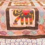 Appliqué Work Bed Cover with Hand Stitched Kantha  – Handmade Cotton Patchwork Bedspread, King Size 90 × 108 Inches - Image 5