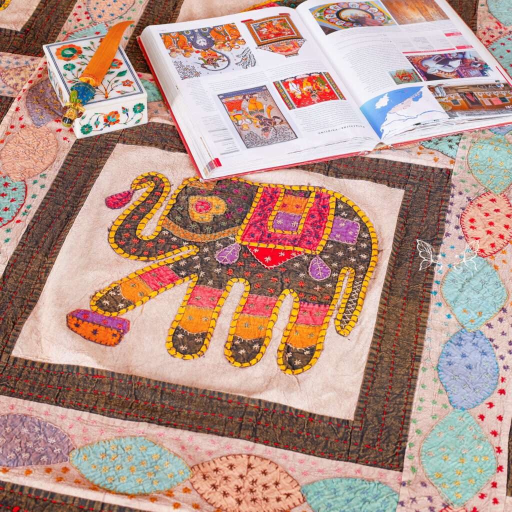 Kantha Appliqué Work Bed Cover