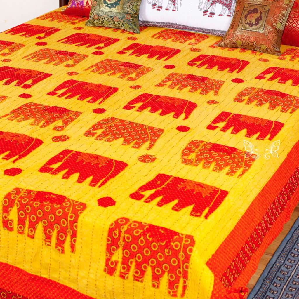 Applique Work Bed Cover
