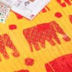 Hand Stitched Kantha Ajrakh Applique Work Bed Cover – Handmade Cotton Patchwork Bedspread, King Size 90 × 108 Inches - Image 7