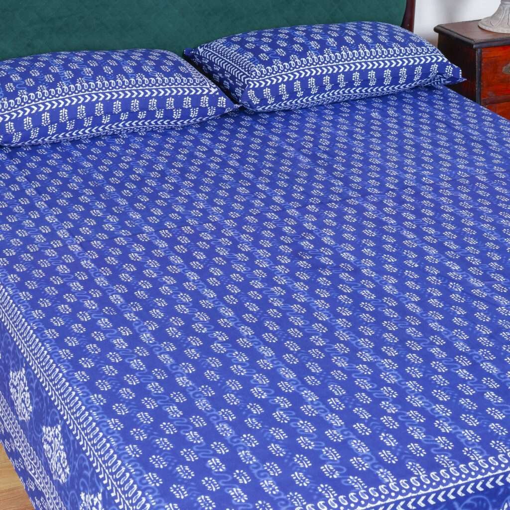 Indigo Print Cotton Bedsheet