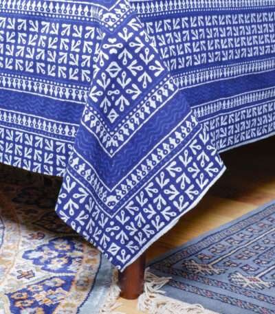 Blue Indigo Printed Bedsheet
