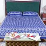 100% Cotton Indigo Cotton Bedsheet with 2 Pillow Covers – King Size - Image 2