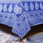 Indian Handcrafted Indigo Cotton Bedsheet with 2 Pillow Covers – King Size - Image 7