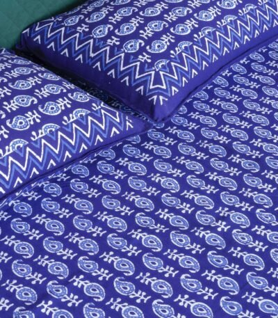 Indigo Print Cotton Bedsheet