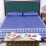 Indigo Printed Cotton Bedsheet
