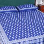 Indigo Printed Cotton Bedsheet