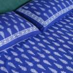 Indigo Printed Cotton Bedsheet