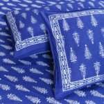Indigo Printed Cotton Bedsheet