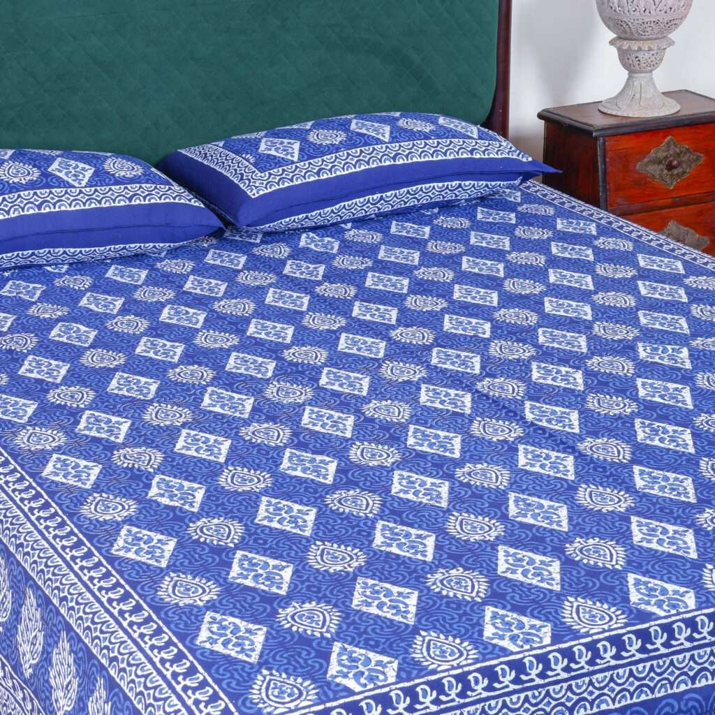 Indigo Cotton Bedsheet