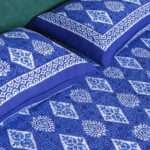 Printed Indigo Cotton Bedsheet 90 x 108 Inches with 2 Pillow Covers - Image 5