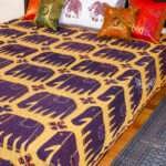 Hand Stitched Kantha Ajrakh Applique Work Bed Cover – Handmade Cotton Patchwork Bedspread, King Size 90 × 108 Inches - Image 5