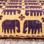 Hand Stitched Kantha Ajrakh Applique Work Bed Cover – Handmade Cotton Patchwork Bedspread, King Size 90 × 108 Inches - Image 2
