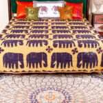 Hand Stitched Kantha Ajrakh Applique Work Bed Cover – Handmade Cotton Patchwork Bedspread, King Size 90 × 108 Inches - Image 6