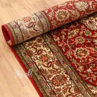 kashan red silk carpet and rug from kashmir 18by18 8 e1785878604935