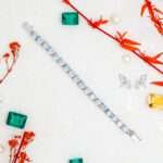 Aquamarine and Ruby Link Bracelet